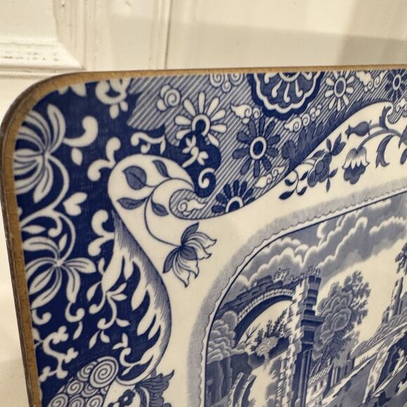 Spode Italian Placemats/Trivets Blue Room Collection Cork-Back 7.5x8.5" Set of 2 - Picture 5 of 10